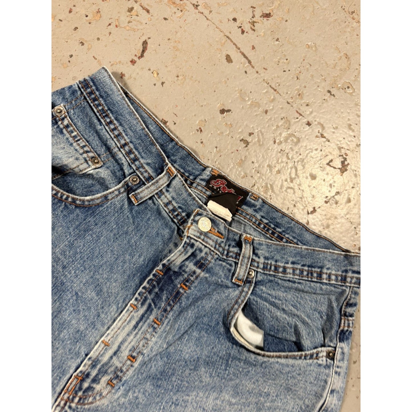 Rare Vintage Indian Motorcycle Biker Denim Jorts