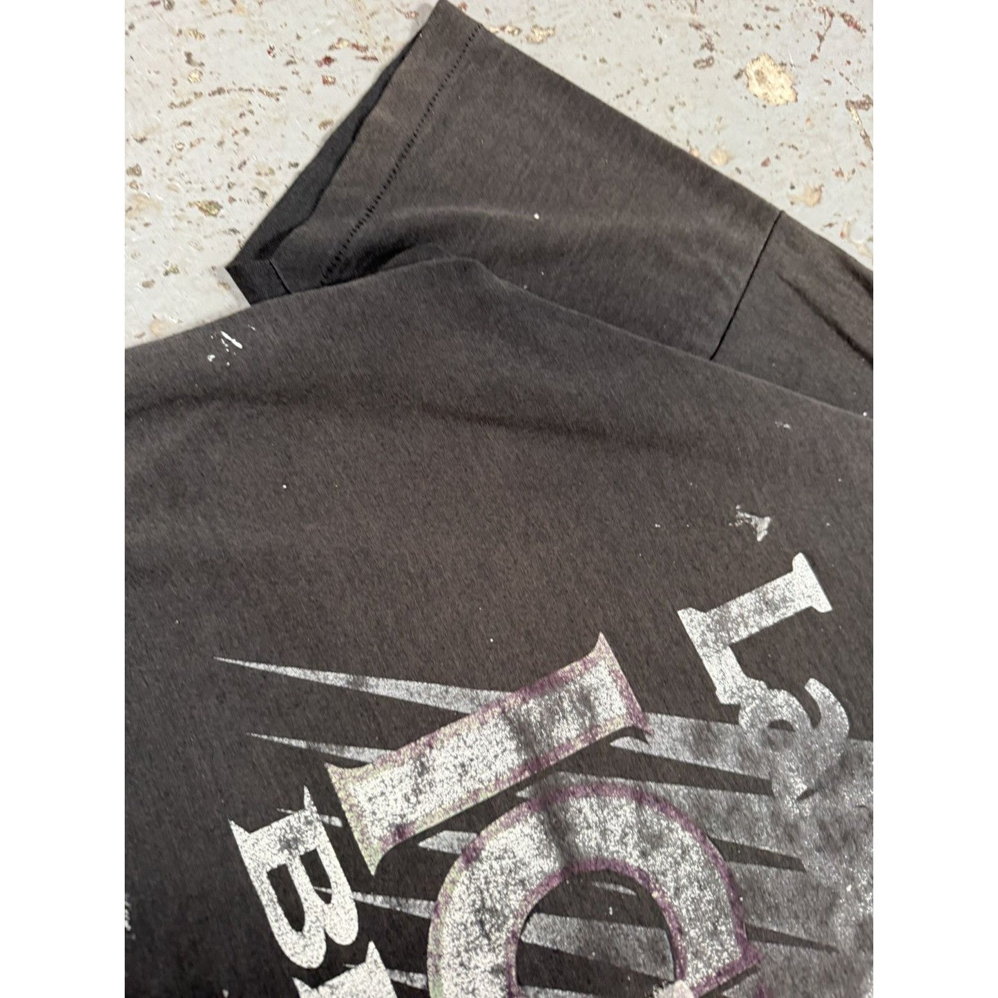 Vintage Distressed Sun Faded Labatt Ice Beer Paint Tee