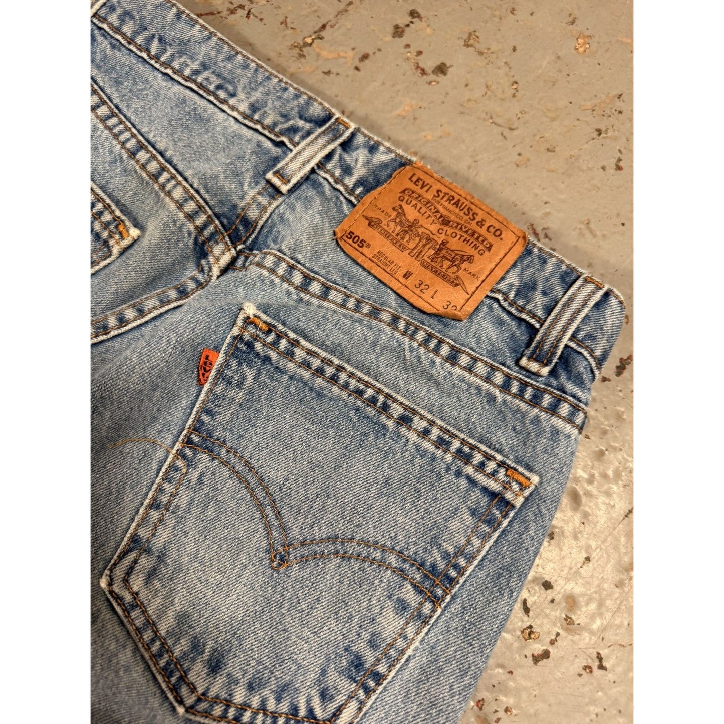 Vintage Orange Tag 505 Straight Levis Jeans