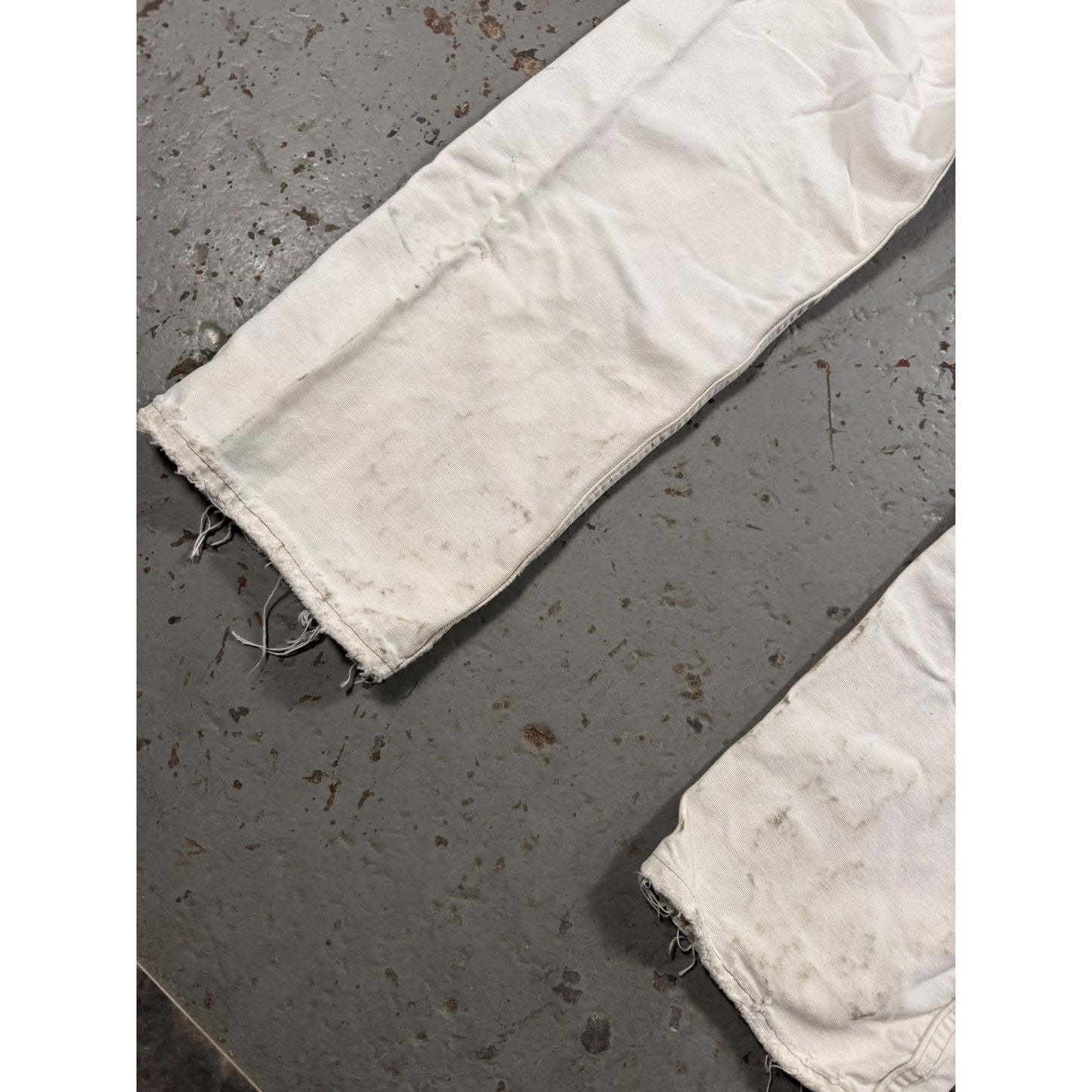 Vintage Thrashed White Carhartt Distressed Denim