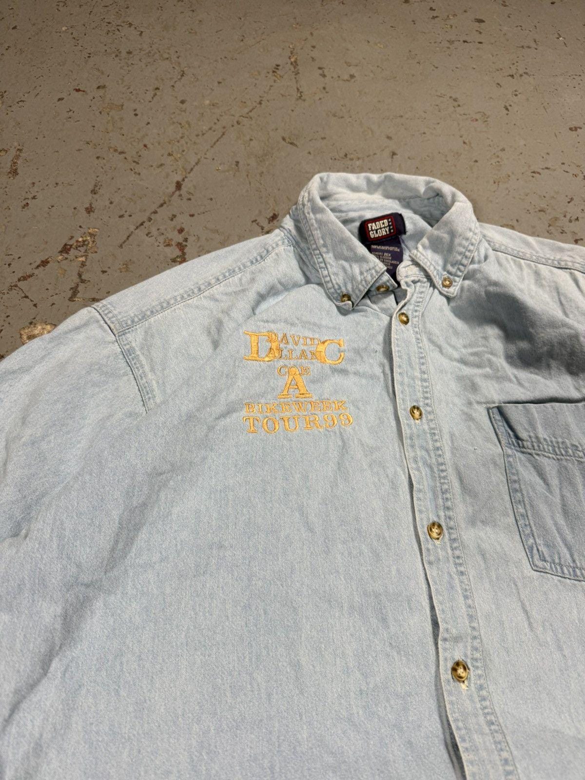 Vintage 1999 Bike Week Denim Button up Tee