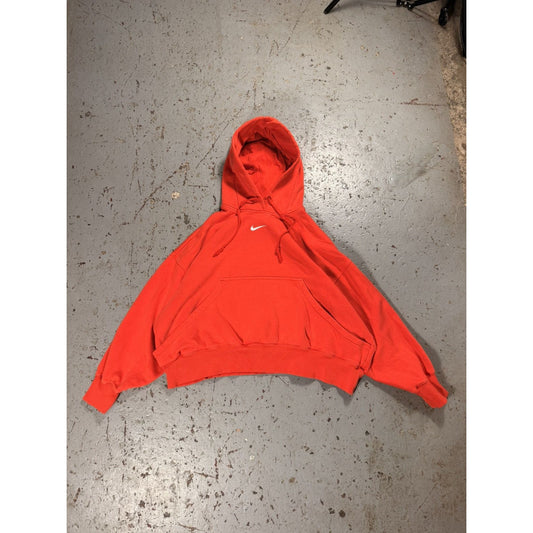 Vintage Grey Tag Nike Centre Swoosh Cropped Fit Hoodie