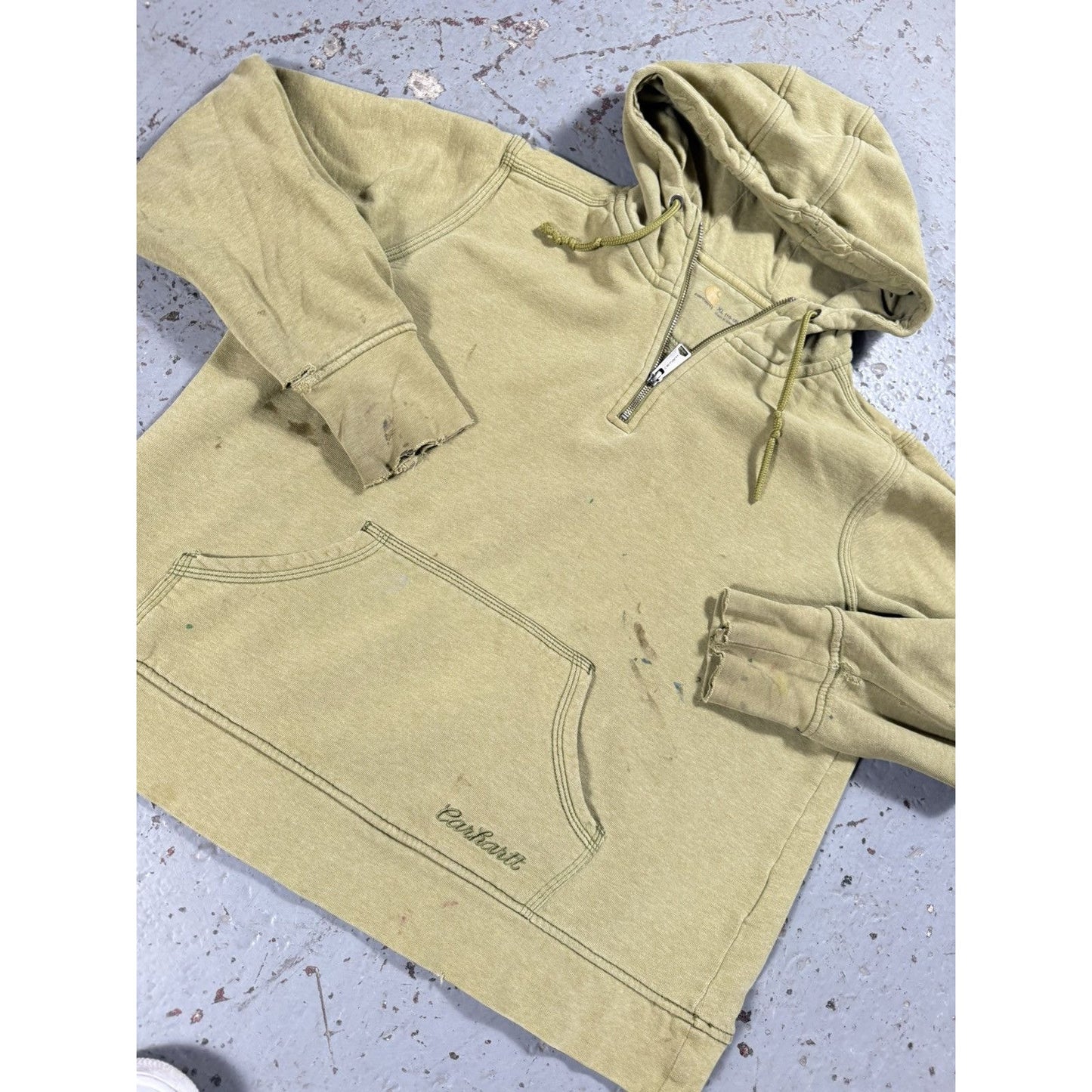 Vintage Perfectly Faded Distressed Carhartt Quarter zip