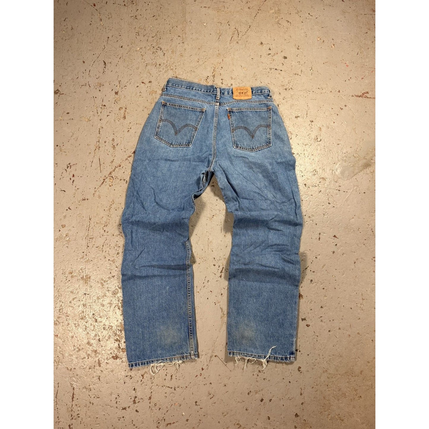 Vintage 1970s Orange Tag Levis Distressed Denim