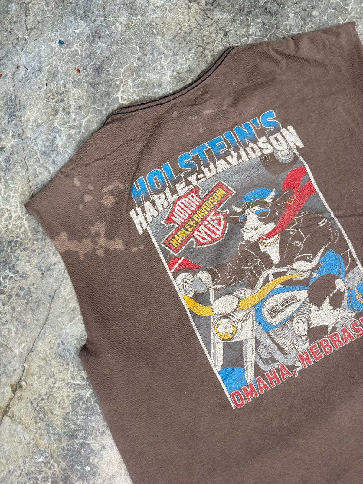 Thrashed Harley 90s cutoff