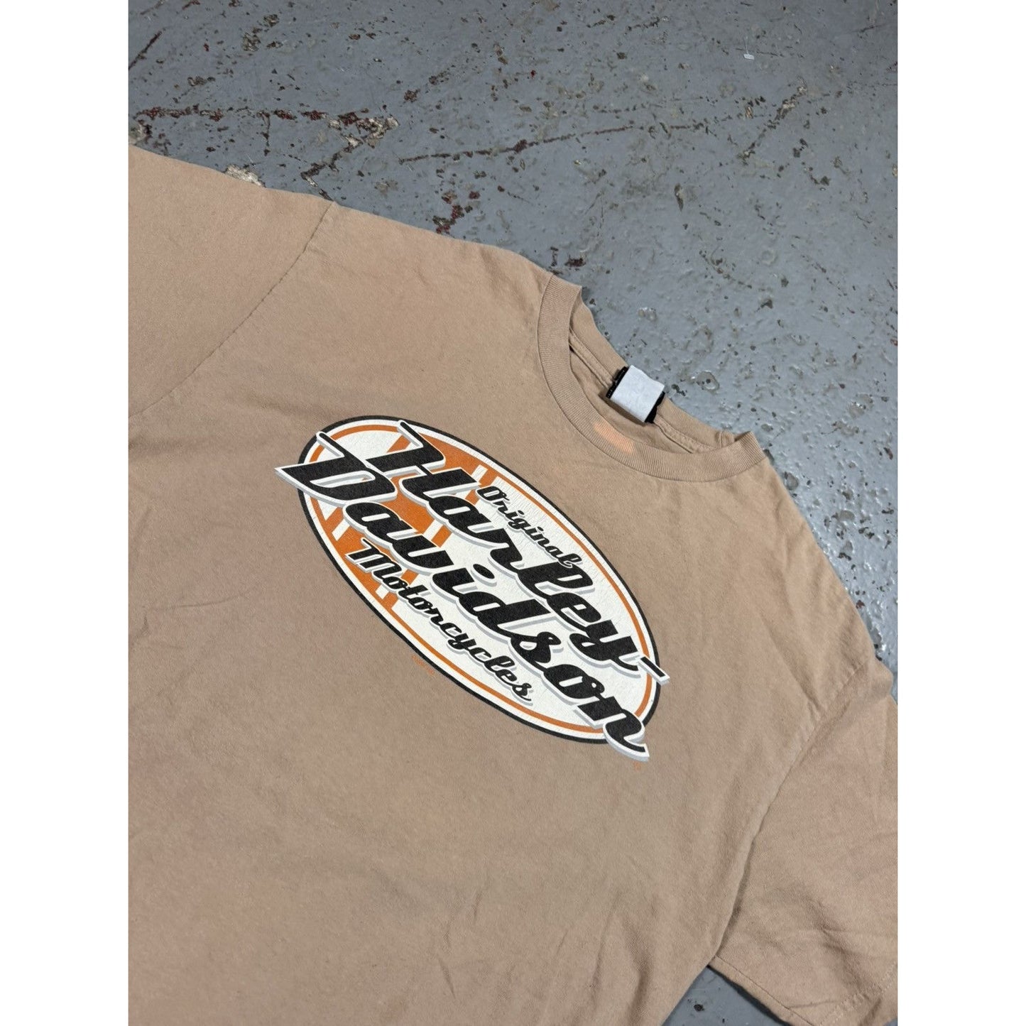 Vintage Harley Davidson Flame Cream Tee