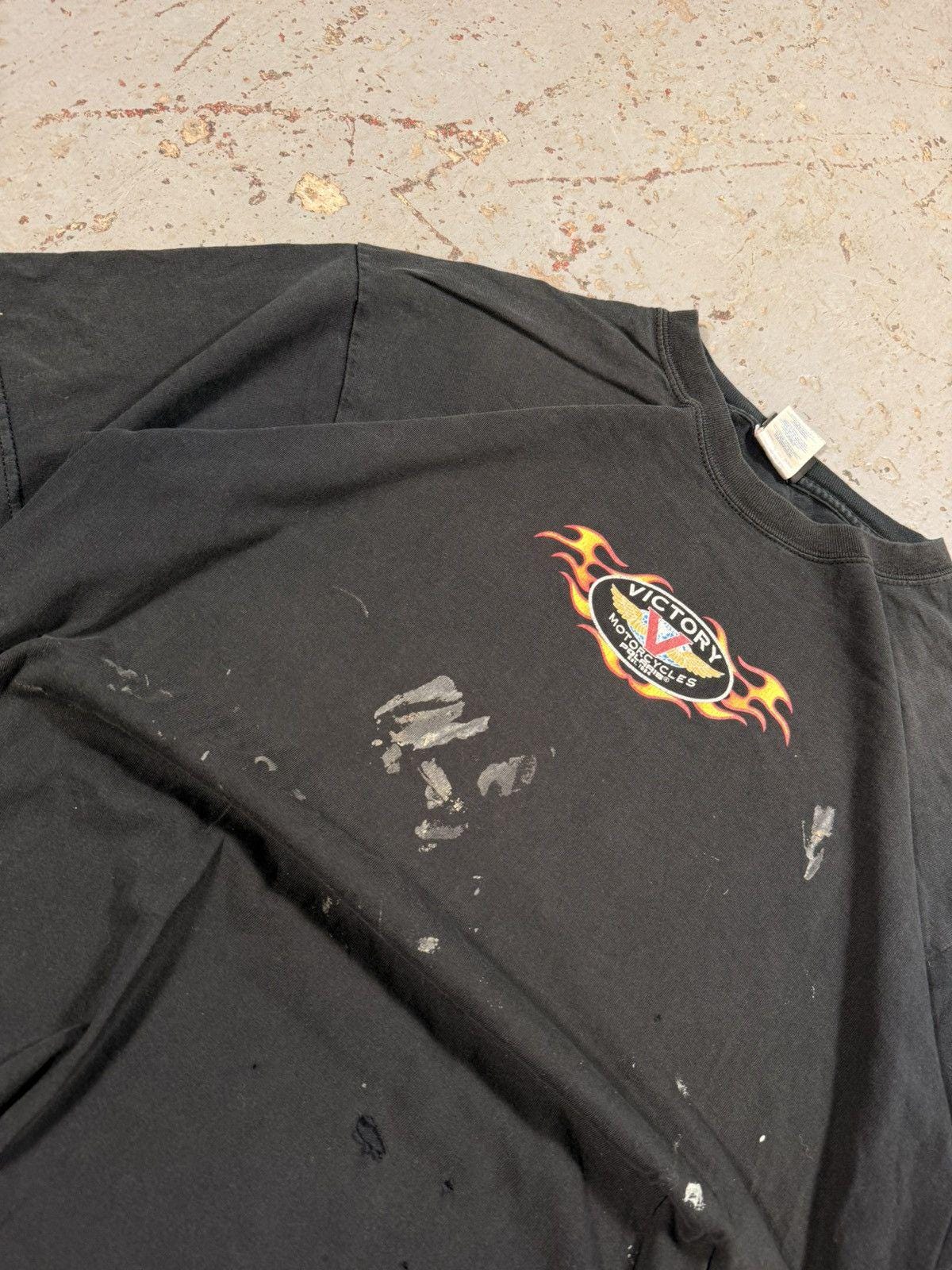 Vintage Distressed Victory Motorcycle Flame Tee