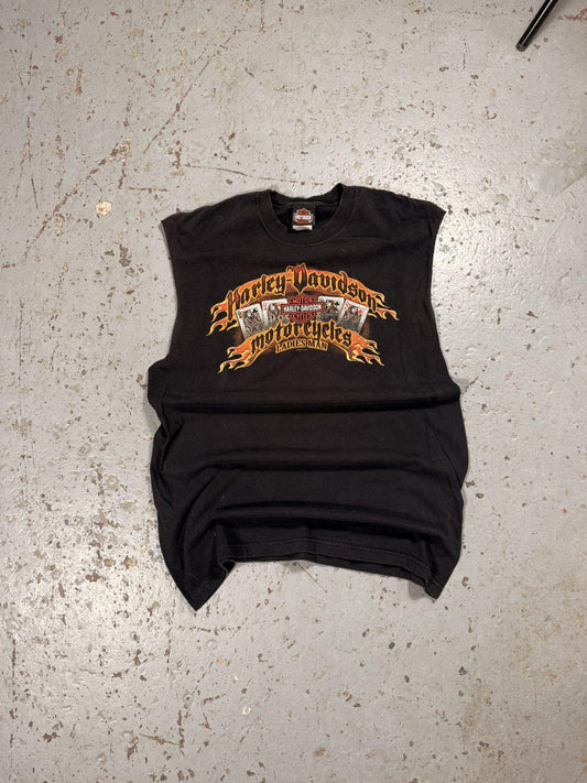 Vintage Harley Davidson Cards Cuttoff Tee