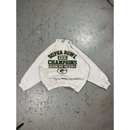 Vintage Lucky 7 Distressed Green Bay Packers Super B Sweater