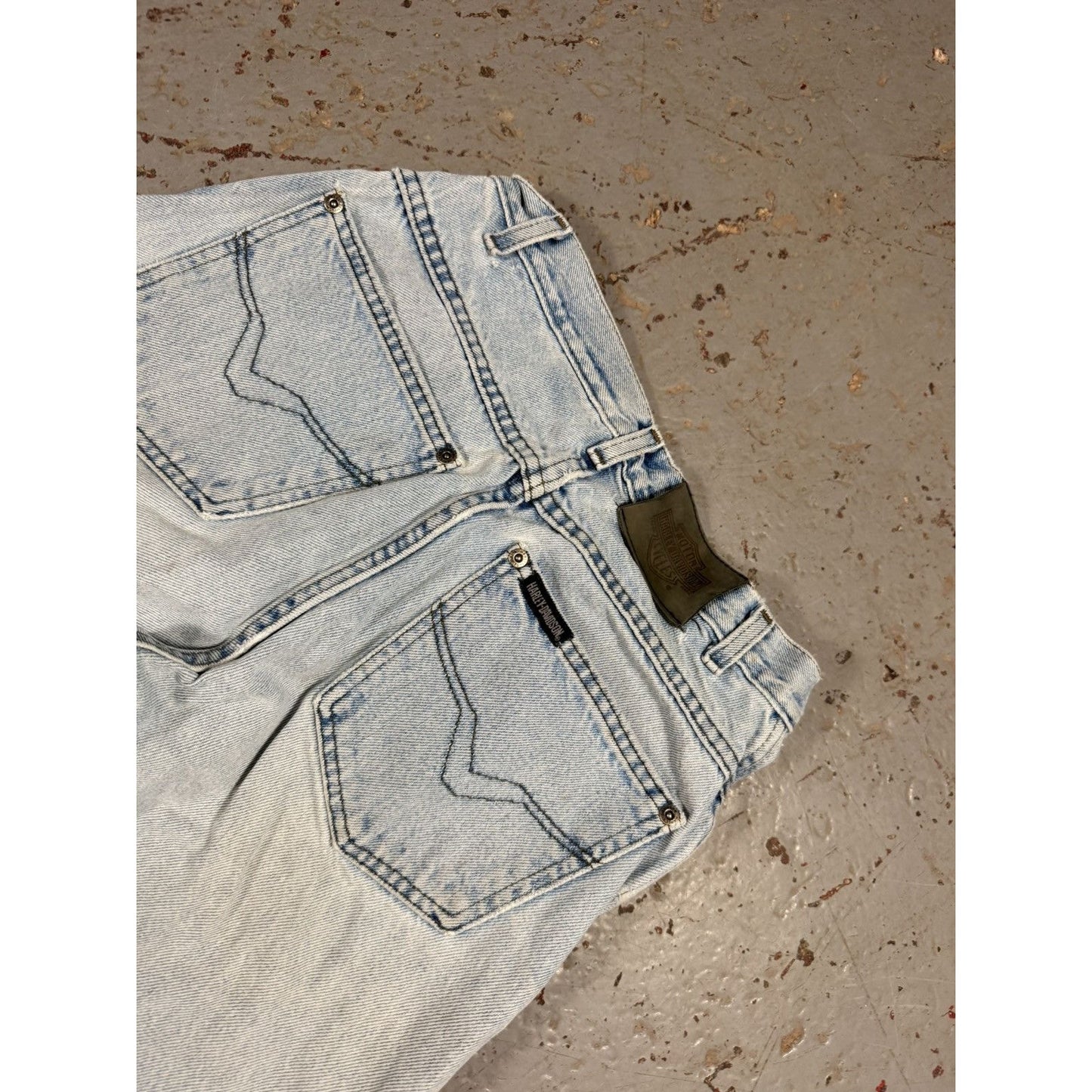 Classic Harley Davidson Light Wash Denim Jeans
