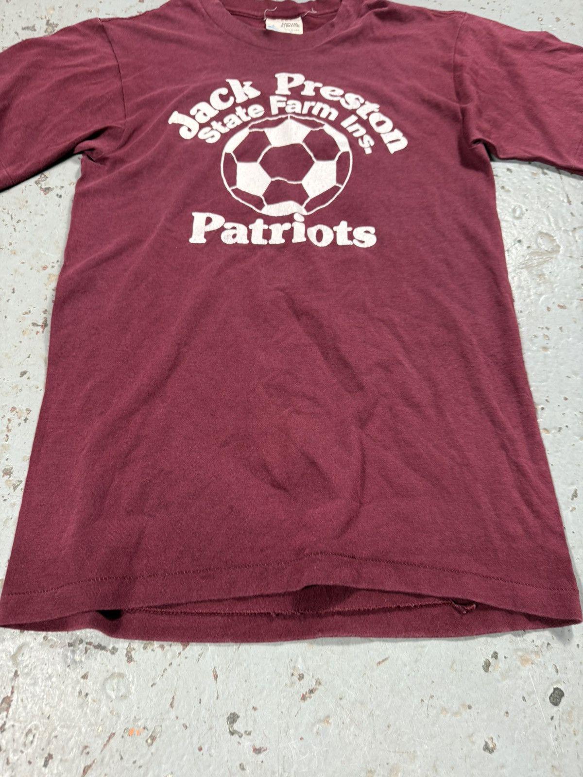 Vintage Burgundy 70s Style Single Stitch Soccer Baby Tee