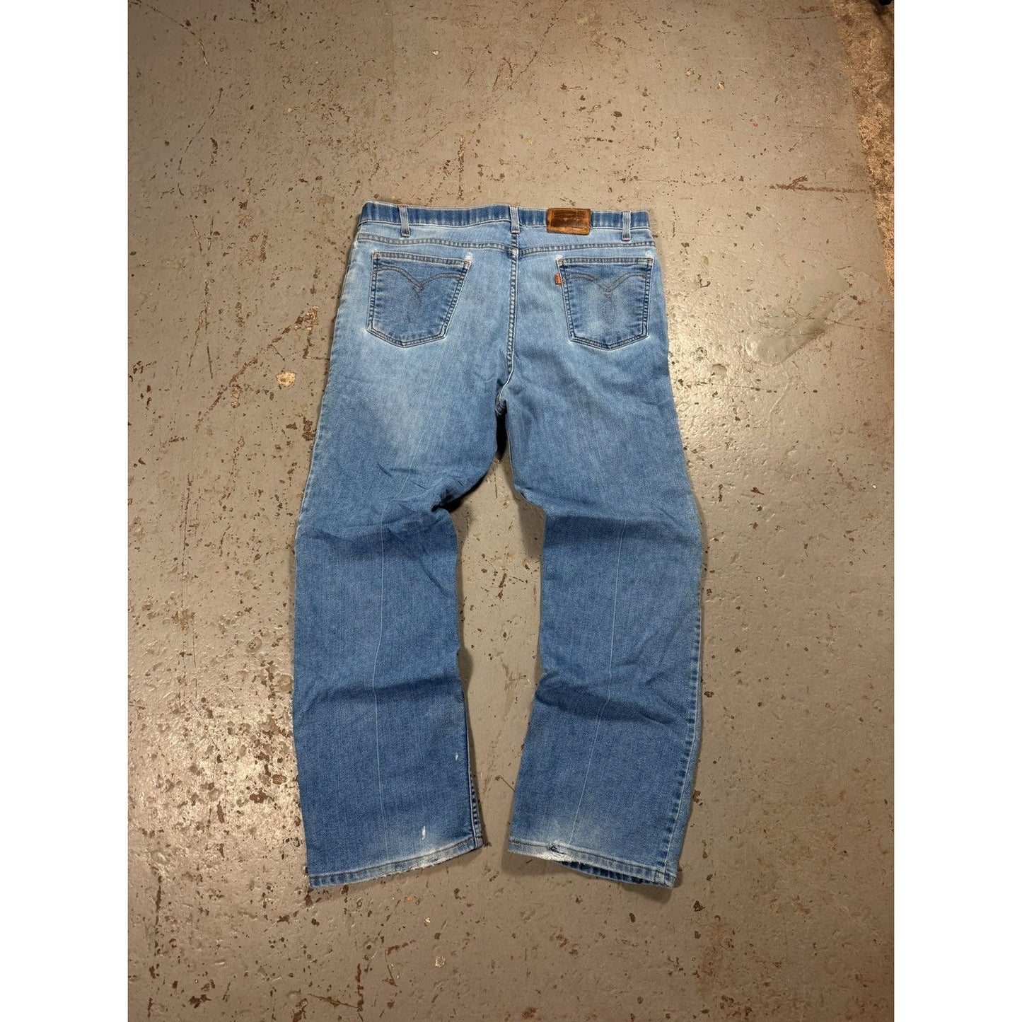 Vintage Distressed Orange Tag 1970s Denim Jeans