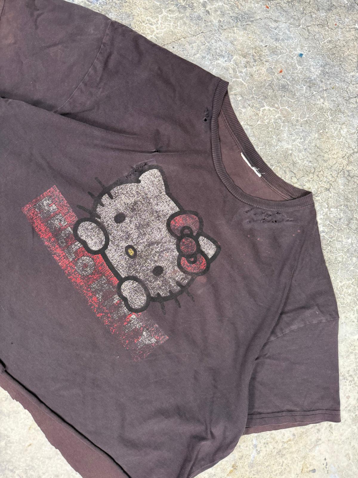 Shredded Cropped Hello Kitty Tee