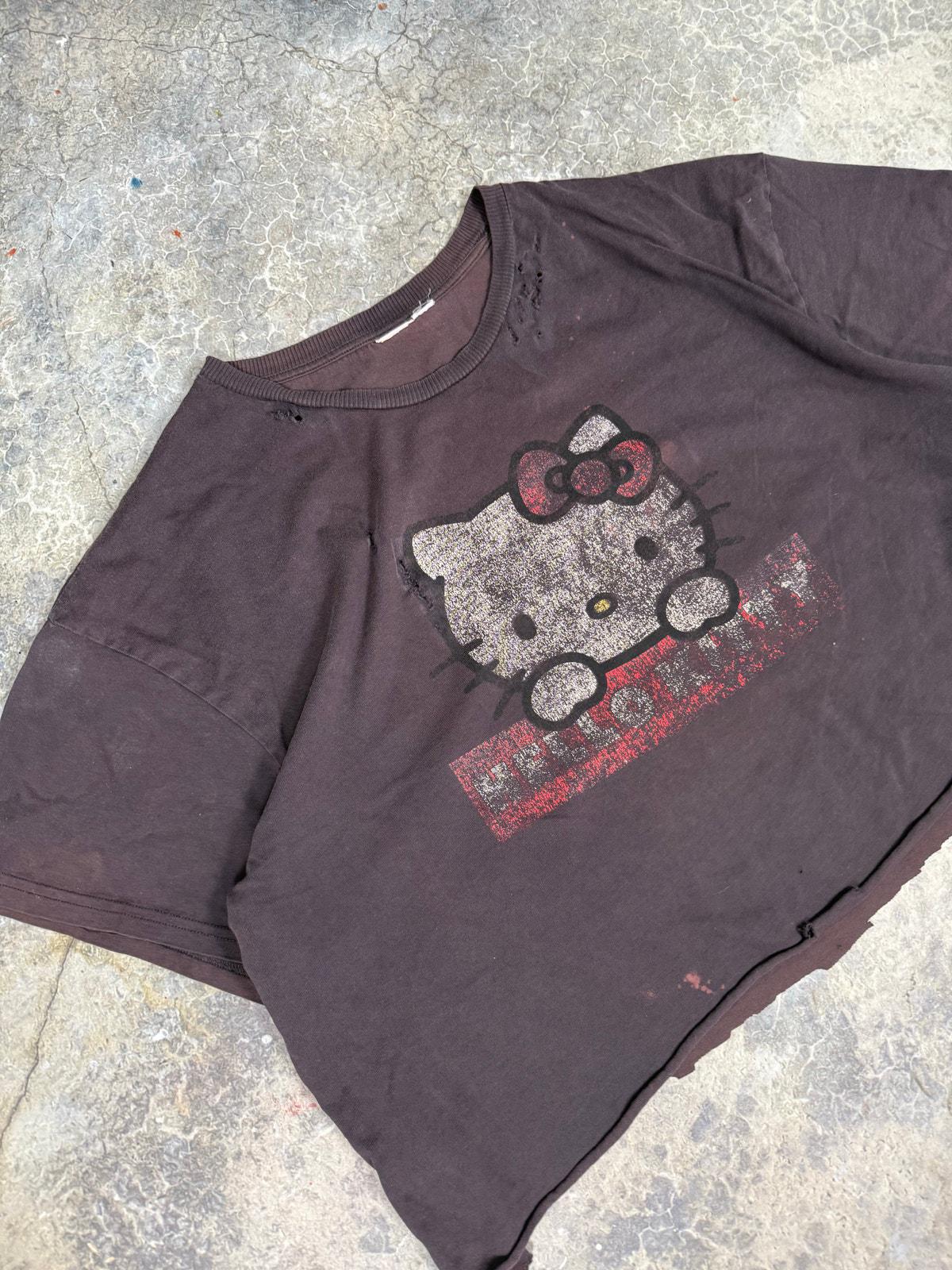 Shredded Cropped Hello Kitty Tee