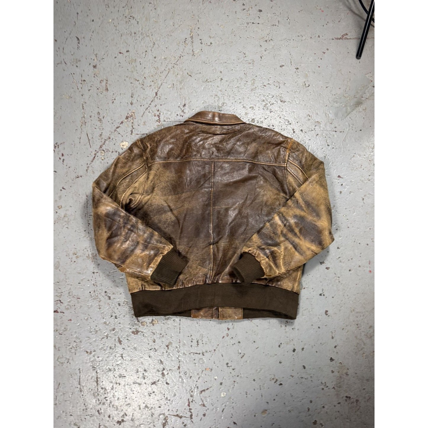 Insane Perfectly Faded Distressed Mocha Leather Bomber Jack
