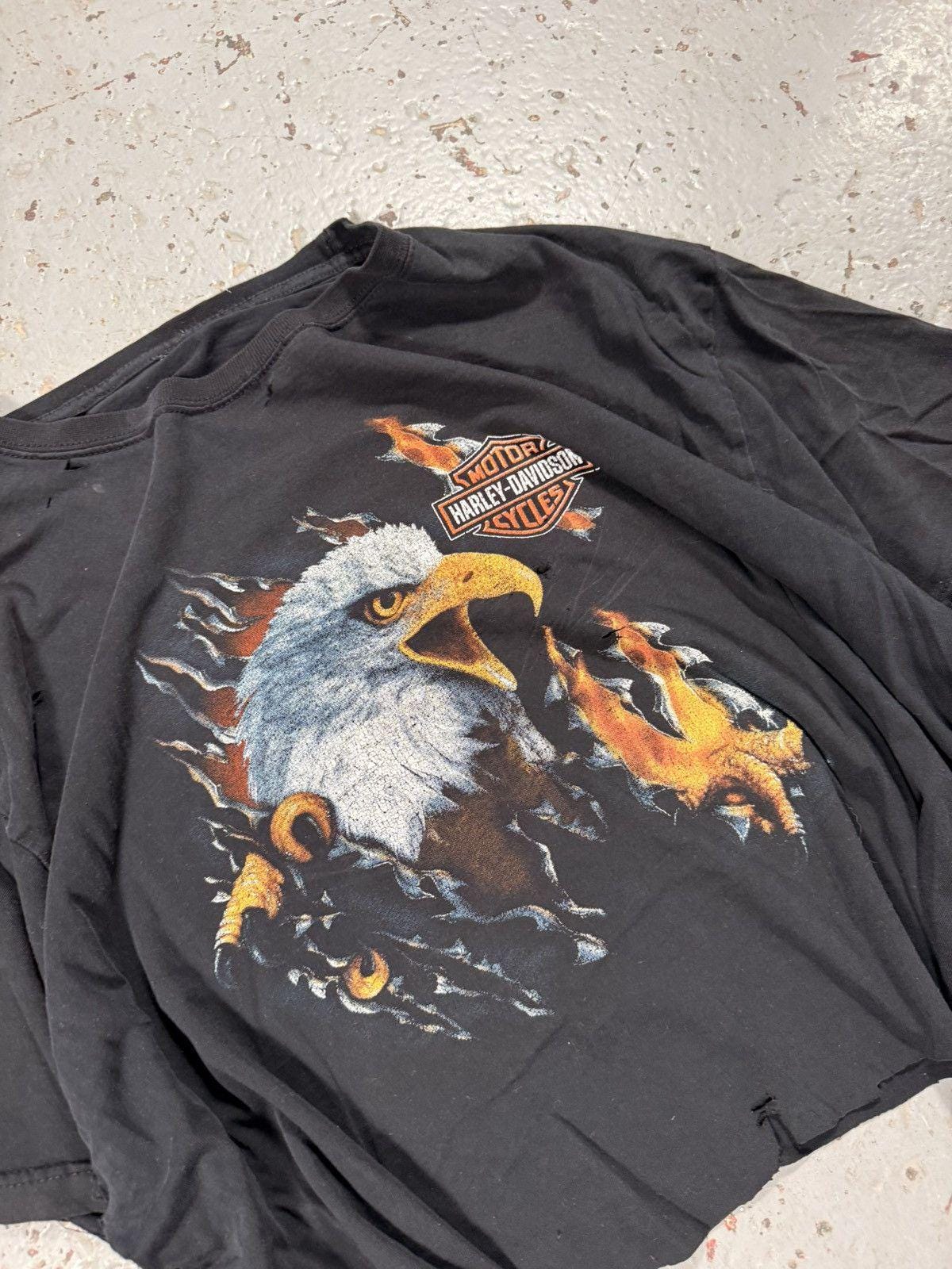 Vintage Cropped Thrashed Harley Davidson Eagle Breakout Tee