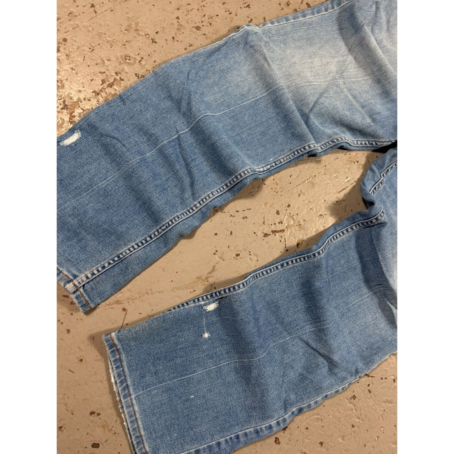 Vintage Distressed Orange Tag 1970s Denim Jeans