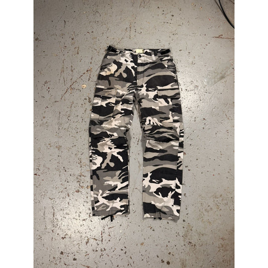 Vintage Black And White Military Camo Cargo Pants