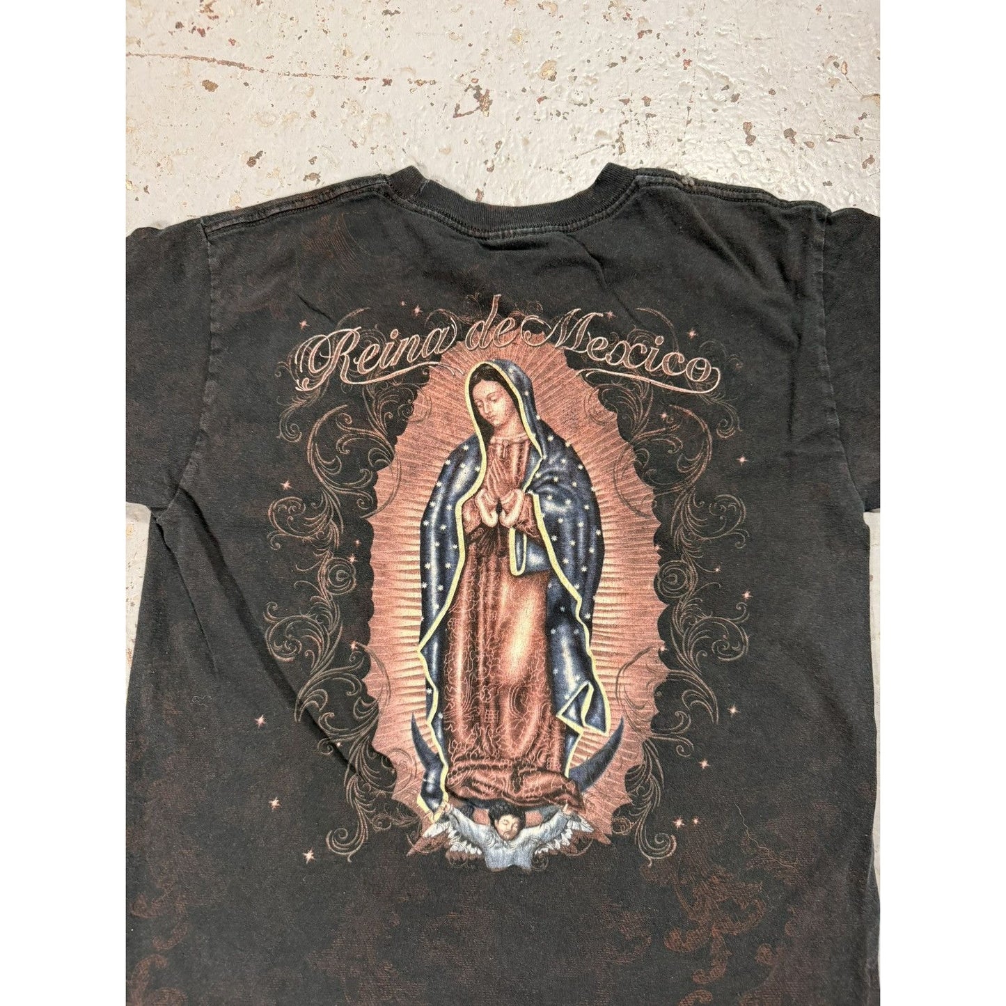 Vintage Virgin Mother Mary Mexico Tee Cropped