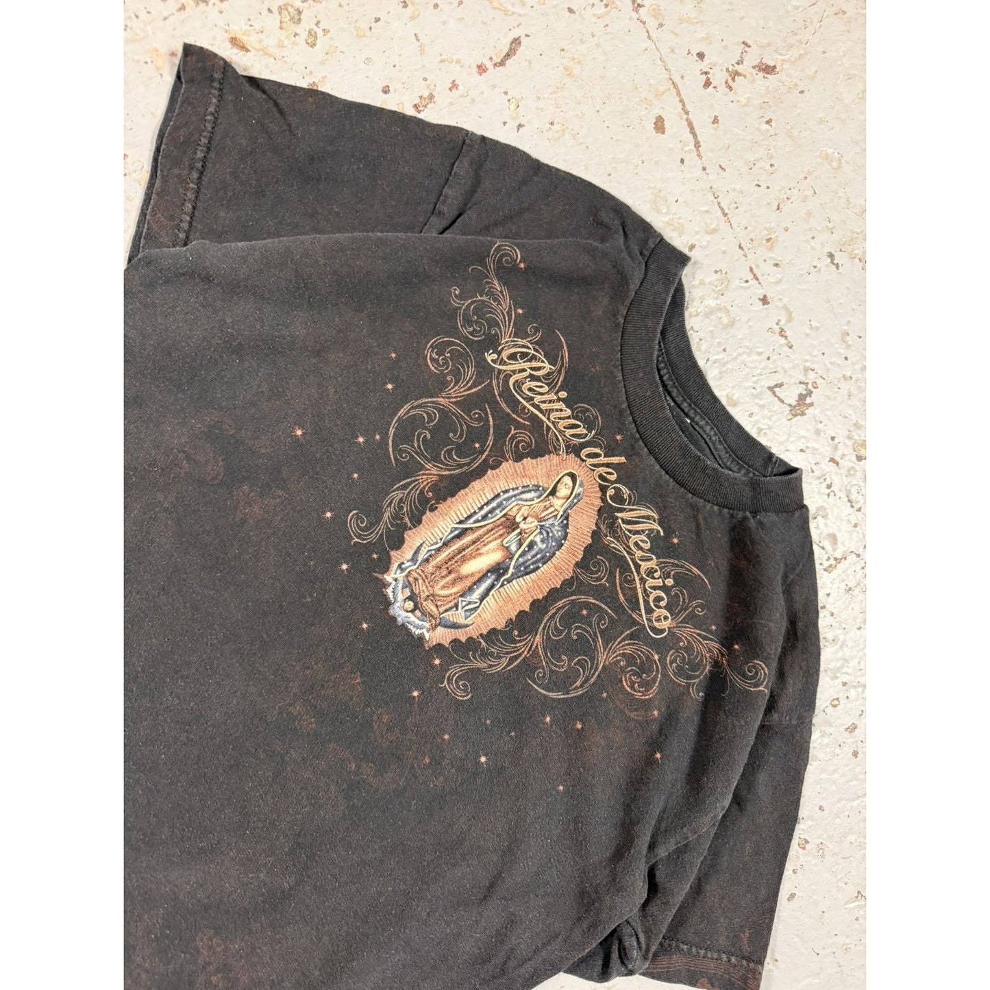 Vintage Virgin Mother Mary Mexico Tee Cropped