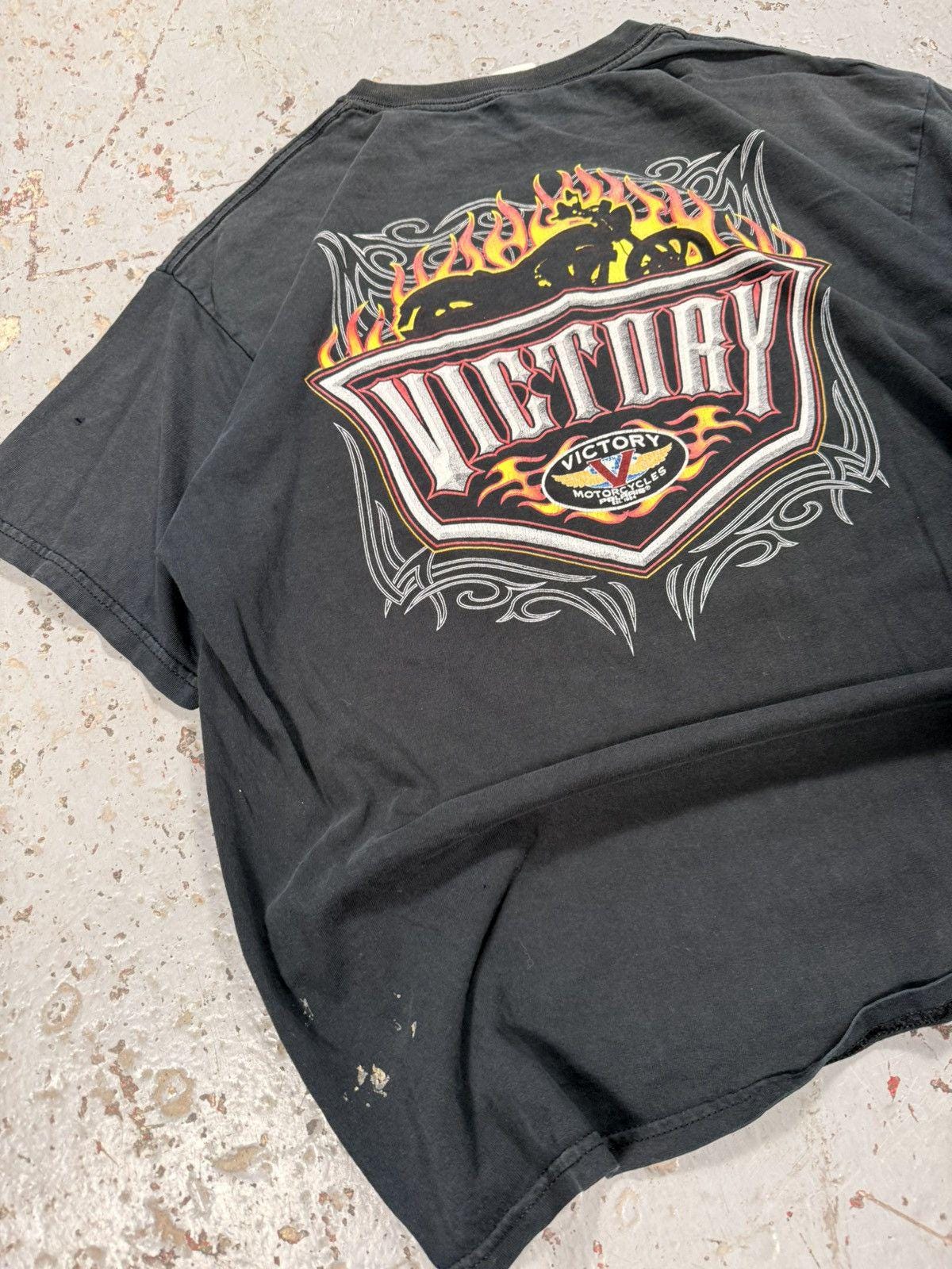 Vintage Distressed Victory Motorcycle Flame Tee