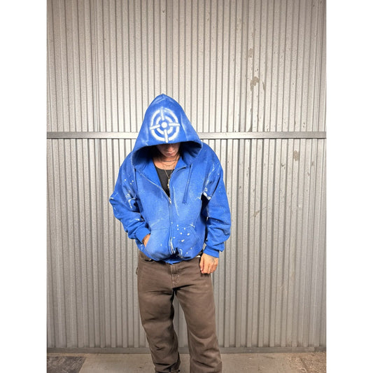 Vintage CrackClu8 Bullseye Paint Splash Zipup Hoodie