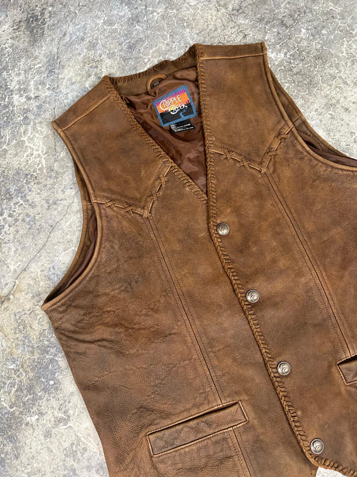 Vintage America flag Vest Leather