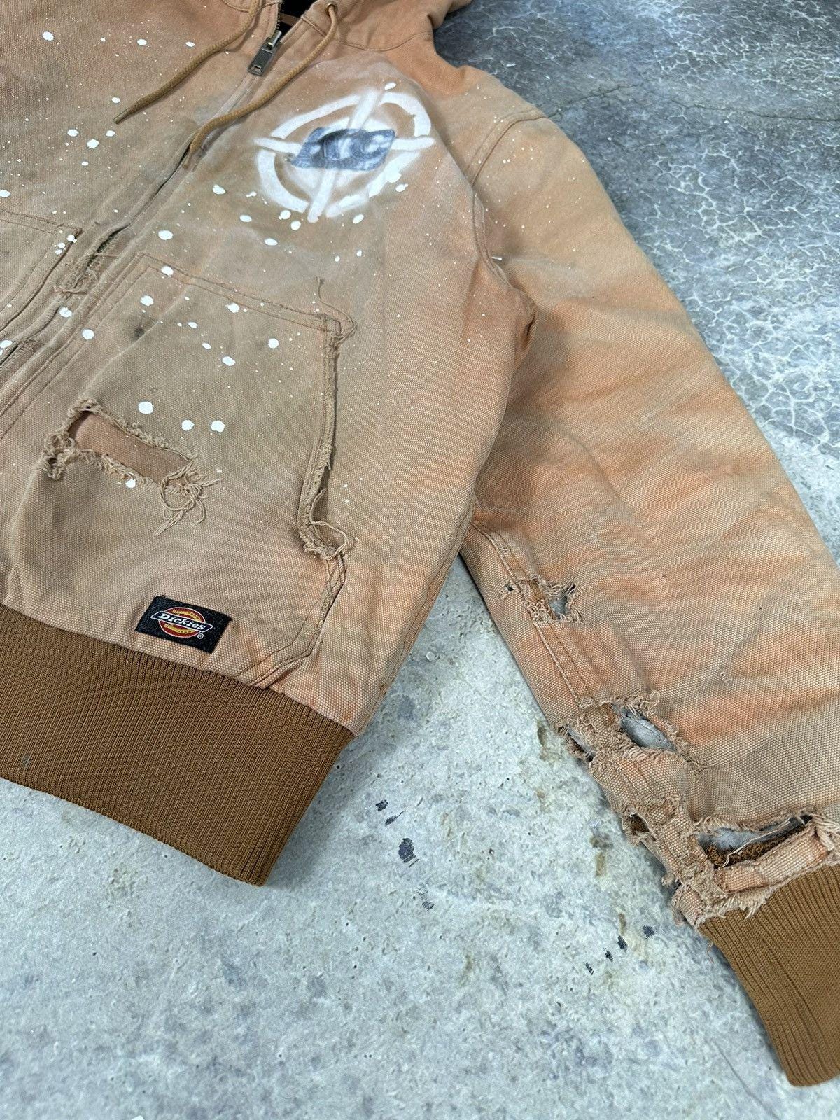 Vintage Thrashed Hooded Dickies Paint Jacket