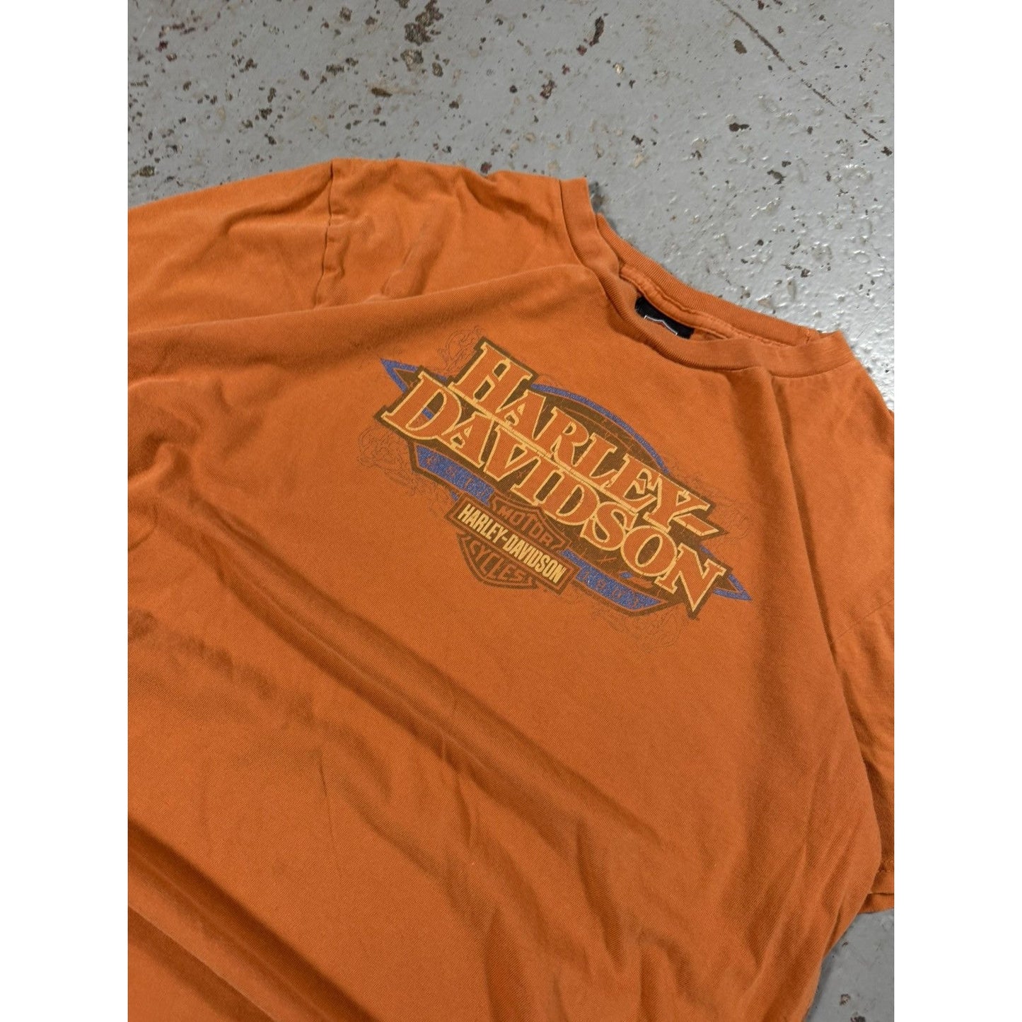 Vintage Burnt Orange Harley Davidson Black Diamond TEE
