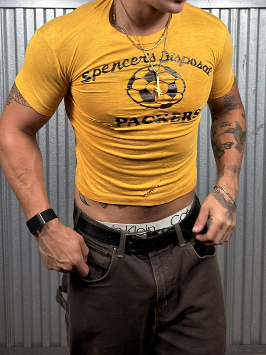 Vintage Distressed 70s Style Single Stitch Tight Soccer Tee