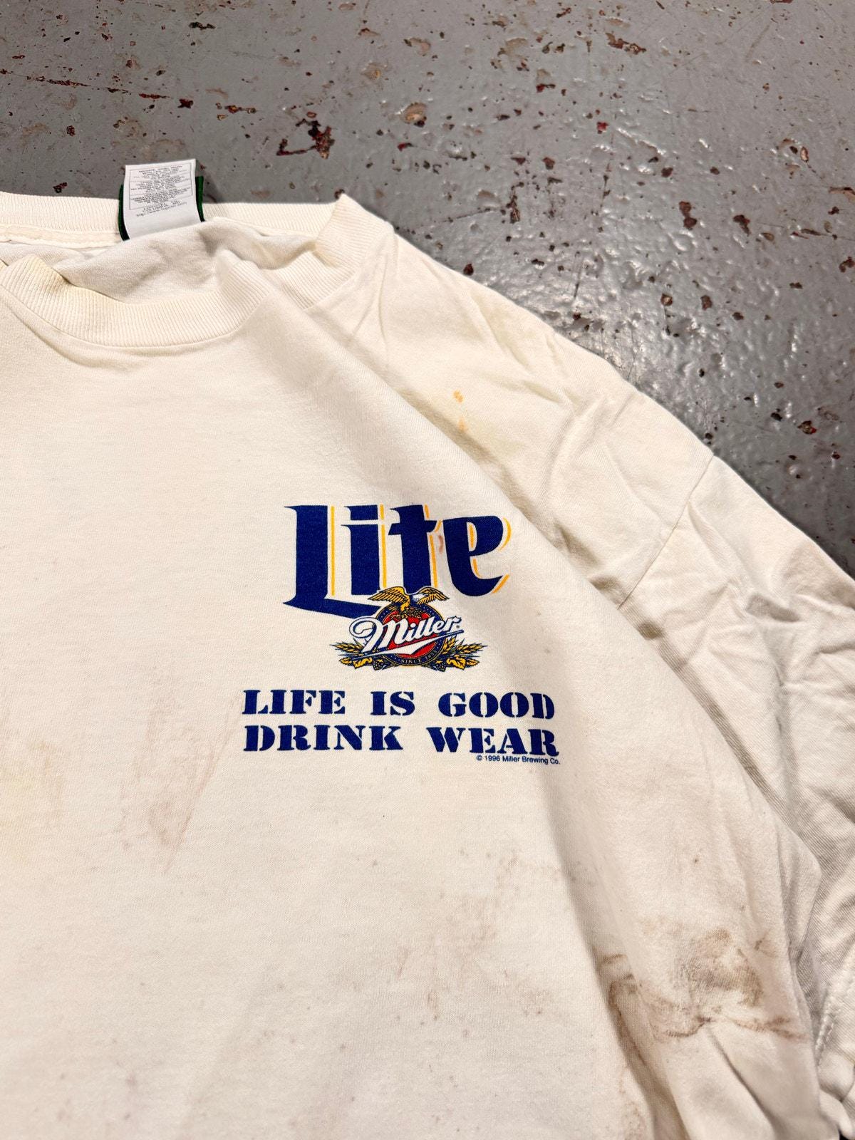 Crazy Distressed Vintage Miller Light Tee