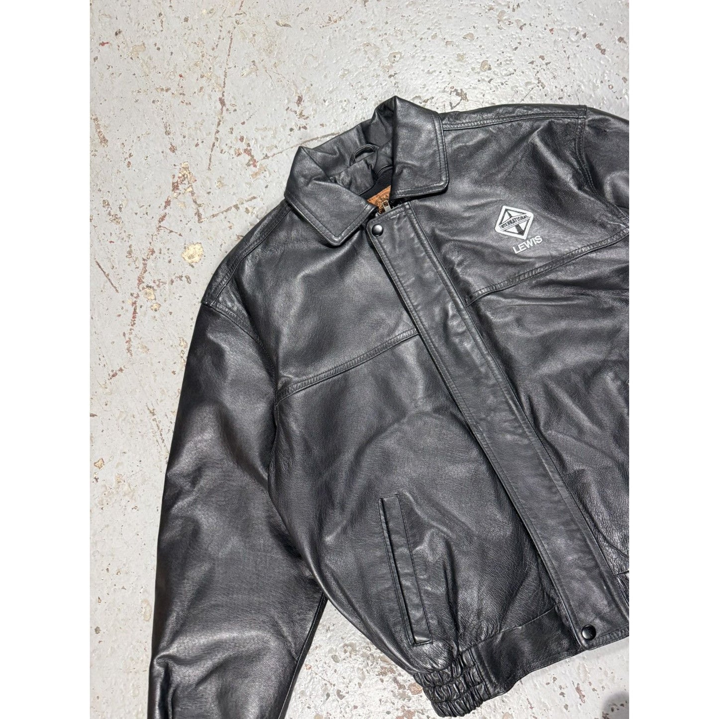 Vintage Perfect Fit Leather Bombed Lewis Motors