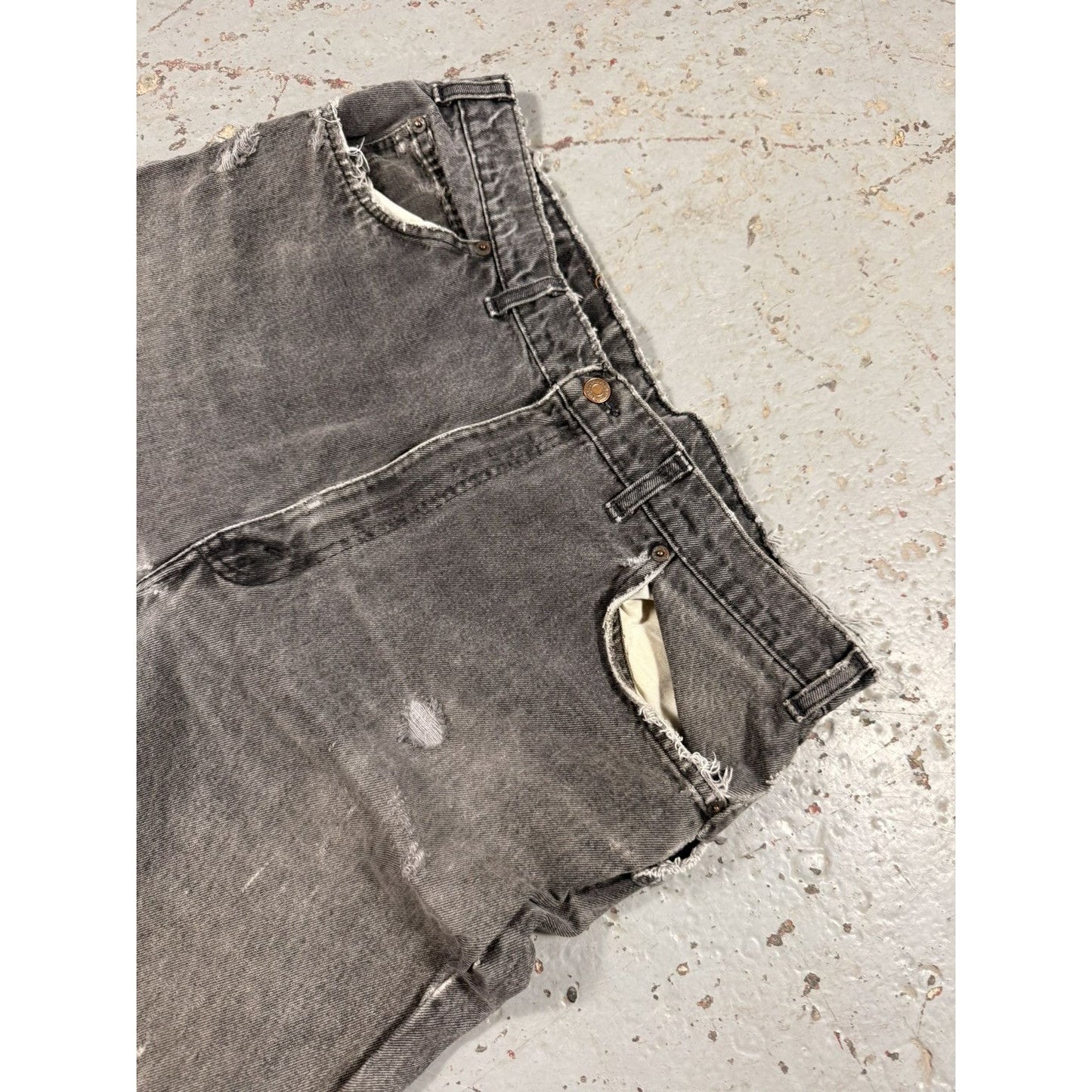 Vintage Ash Grey Faded Orange Tag Levi Jeans