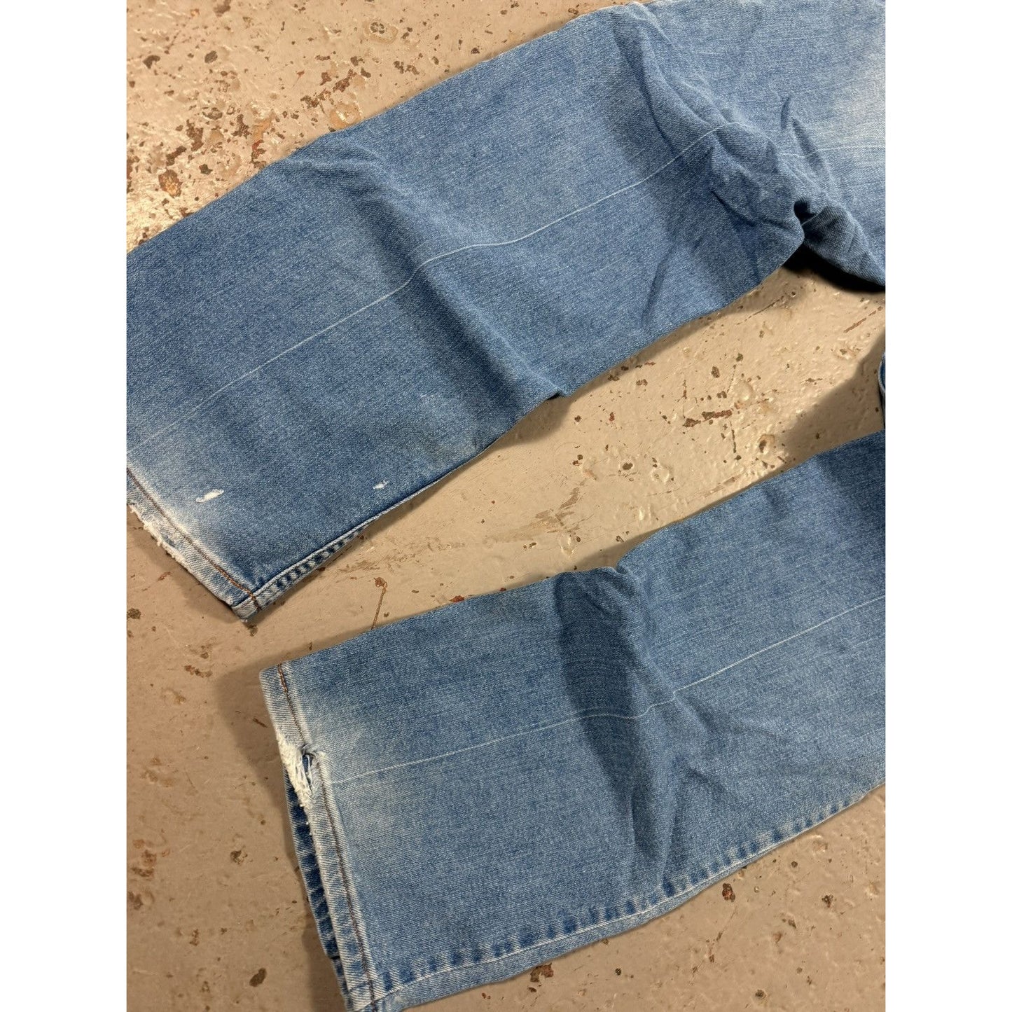 Vintage Distressed Orange Tag 1970s Denim Jeans