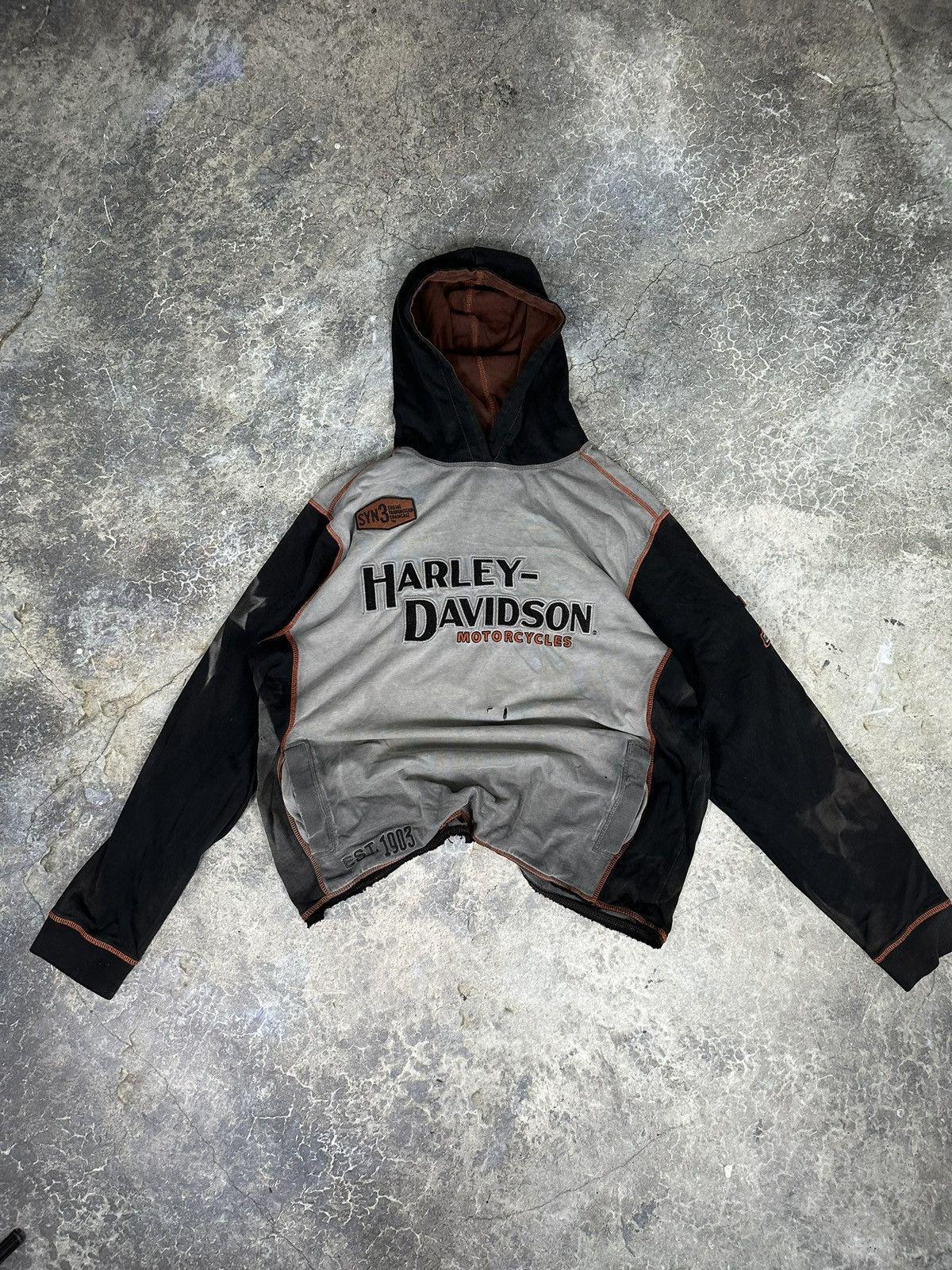 VintageThrashed Harley Davidson Hoodie