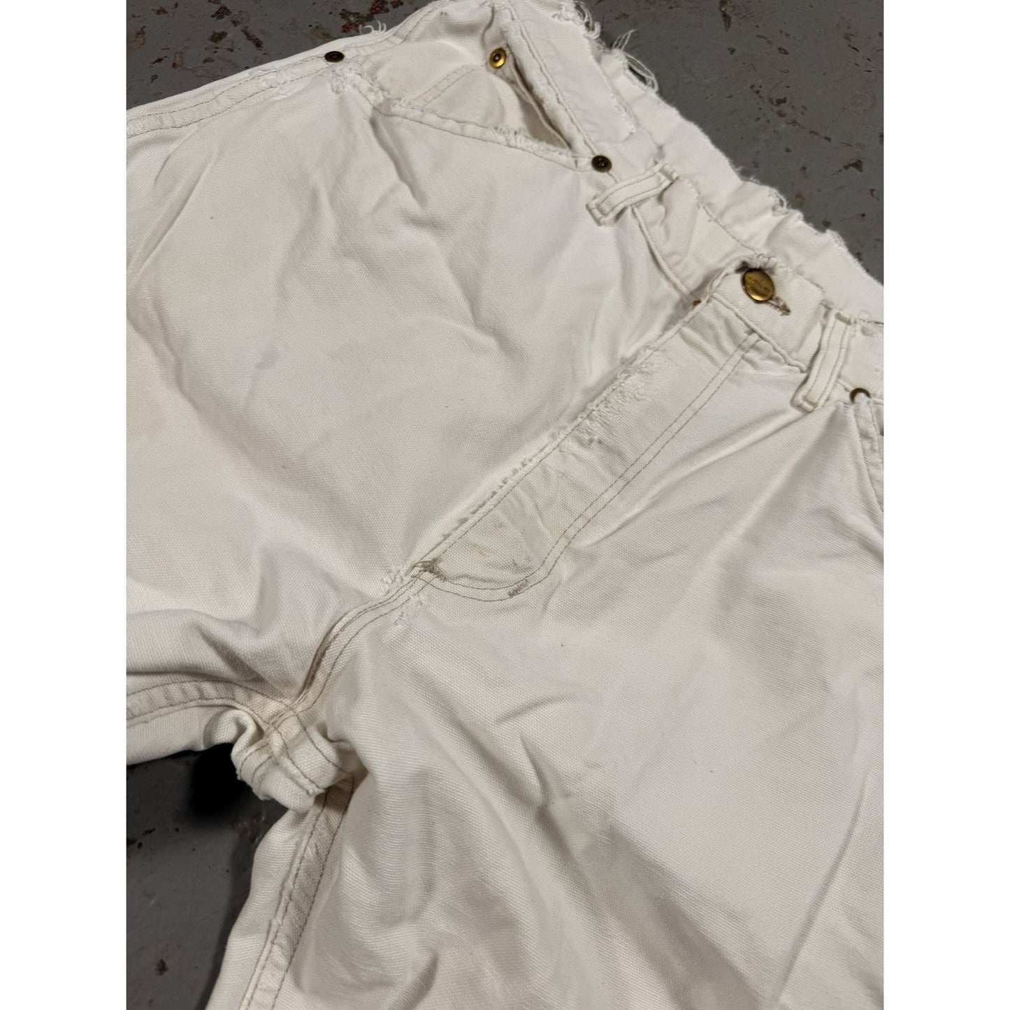 Vintage Thrashed White Carhartt Distressed Denim