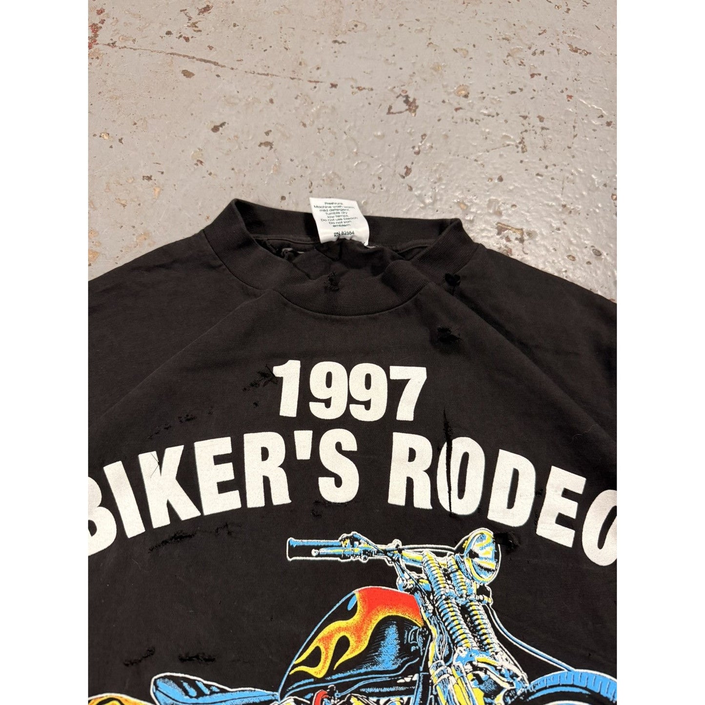 Vintage 1997 Bikers Rodeo Thrashed Cropped Tee