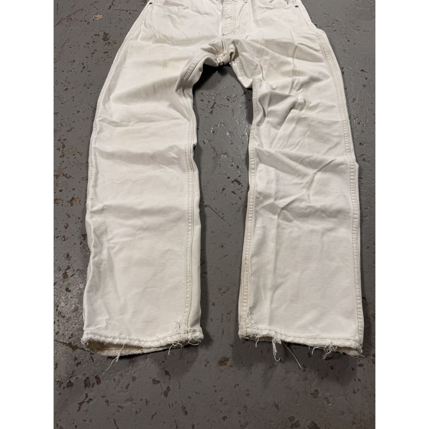 Vintage Thrashed White Carhartt Distressed Denim