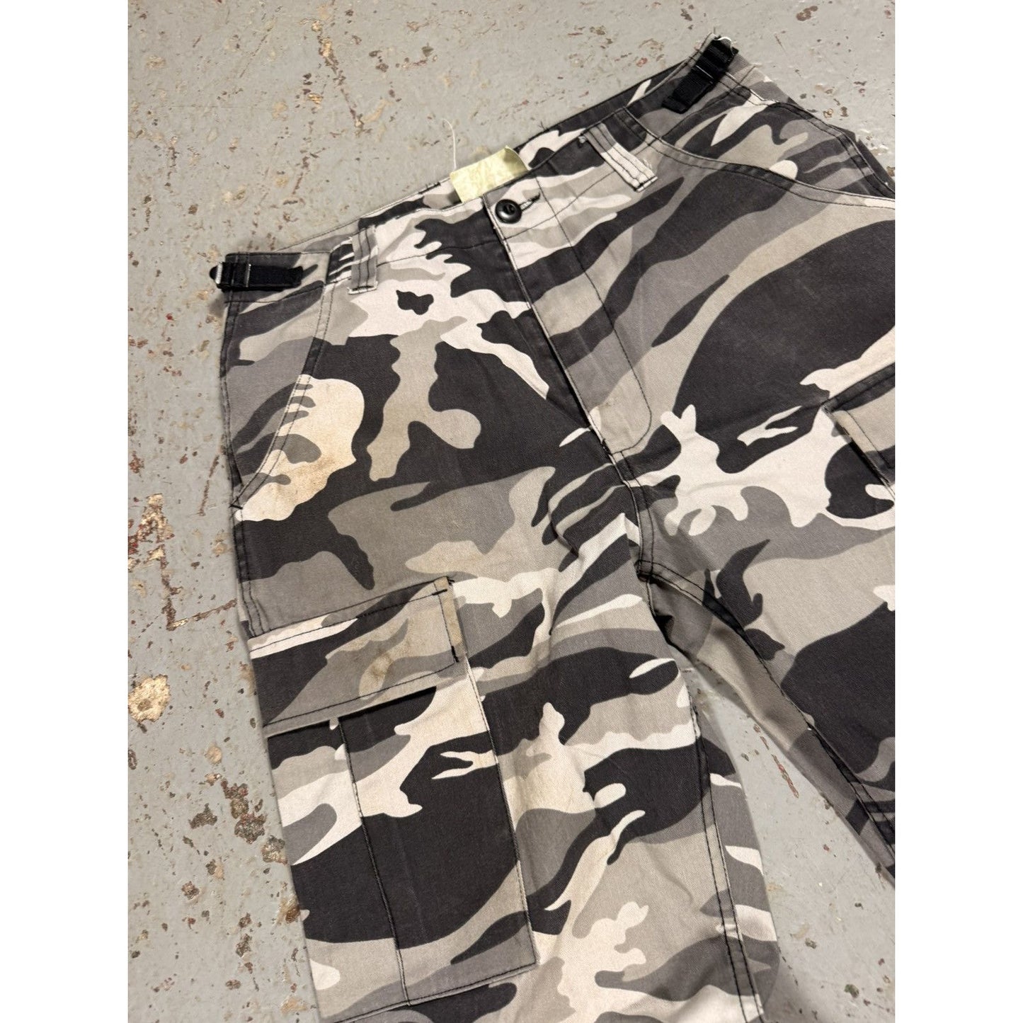Vintage Black And White Military Camo Cargo Pants