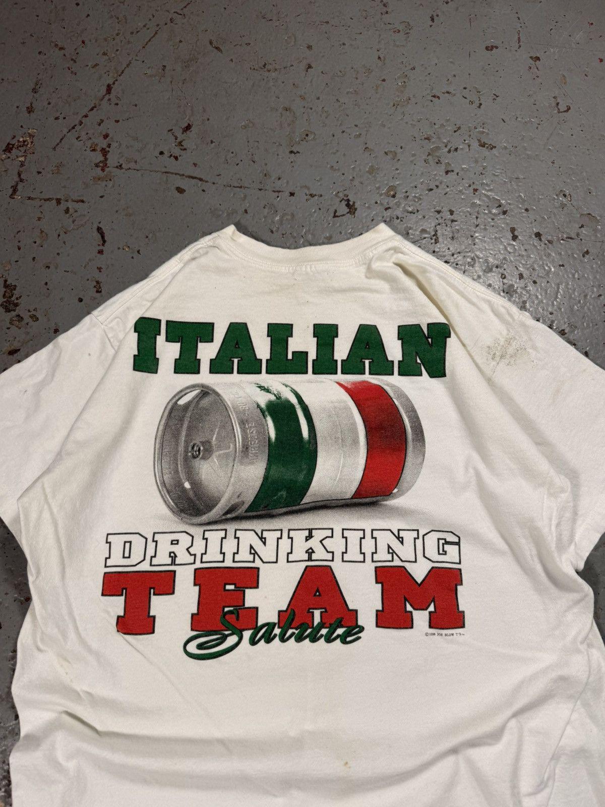 Vintage 1996 Distressed Official Italian Drinking Team Tee