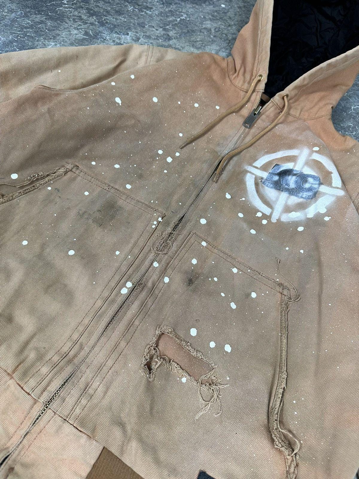 Vintage Thrashed Hooded Dickies Paint Jacket