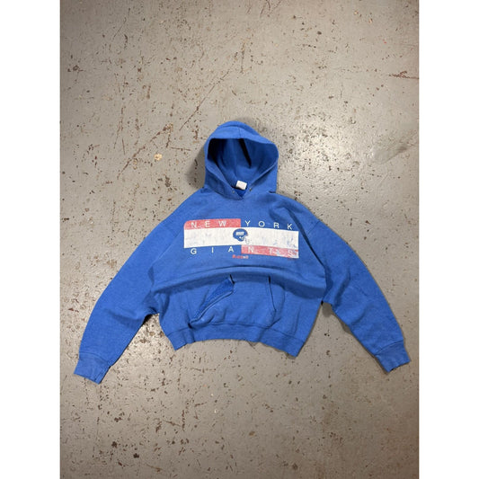 Vintage Thrashed Distressed New York giants Cropped Hoodie