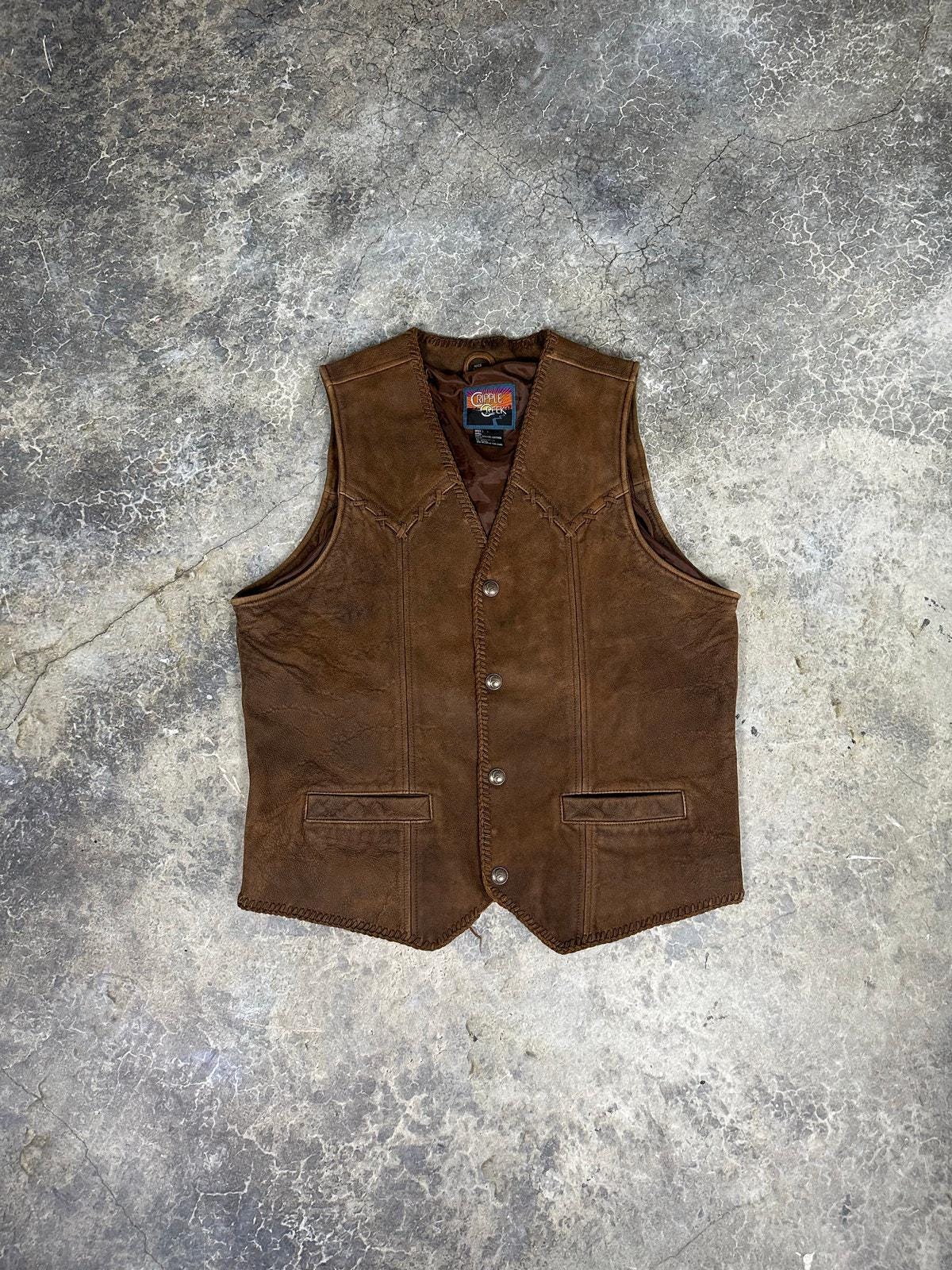 Vintage America flag Vest Leather