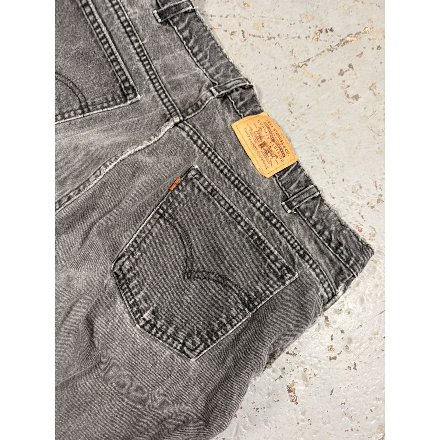 Vintage Ash Grey Faded Orange Tag Levi Jeans