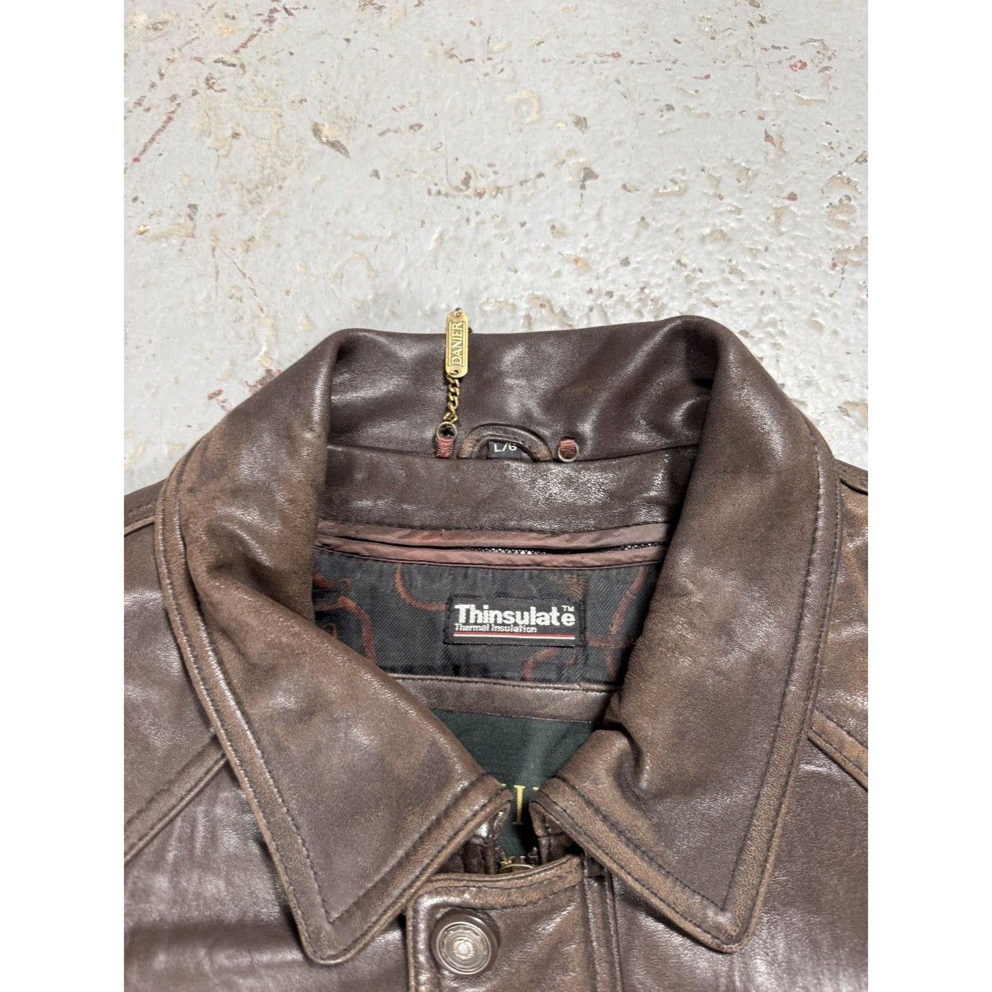 Vintage Danier Thermal Insulated Leather Mocha Brown Jacket