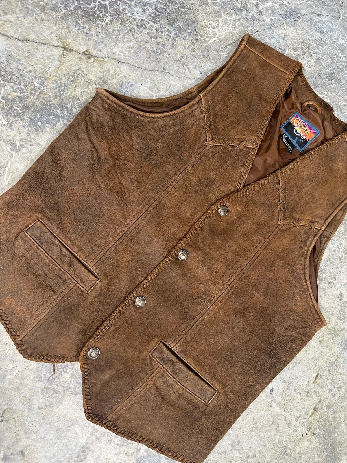 Vintage America flag Vest Leather