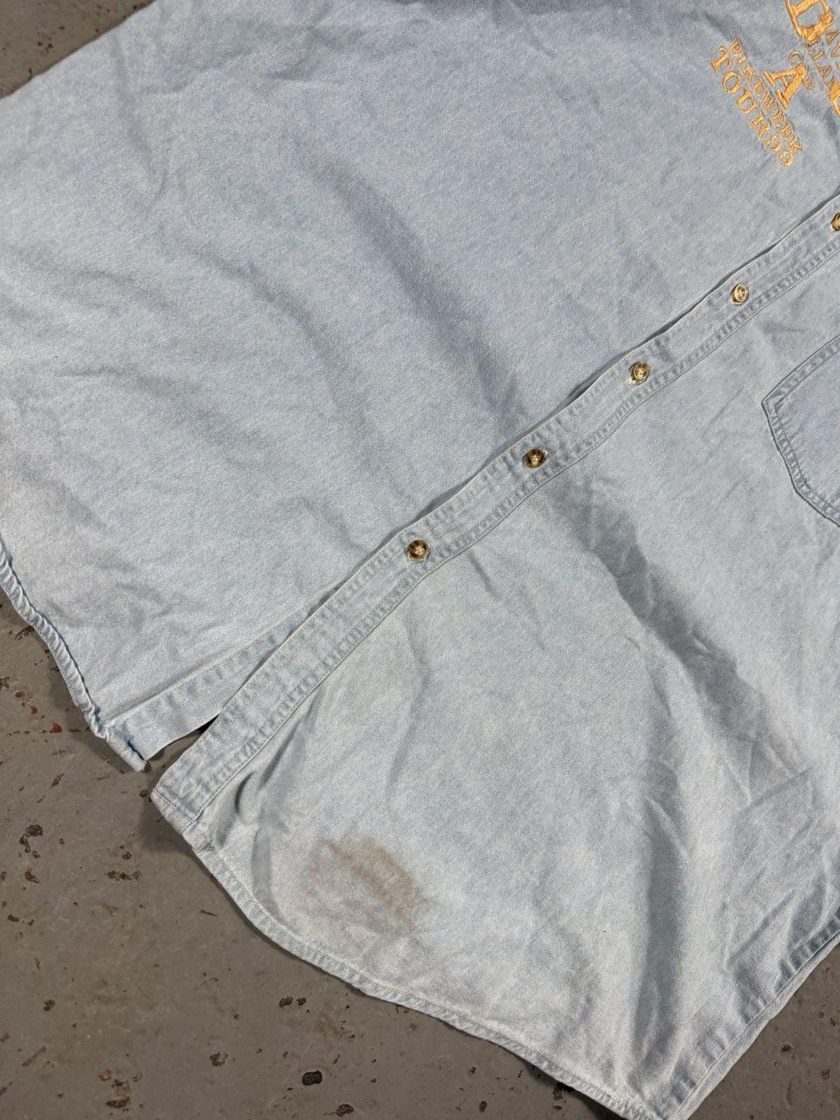 Vintage 1999 Bike Week Denim Button up Tee