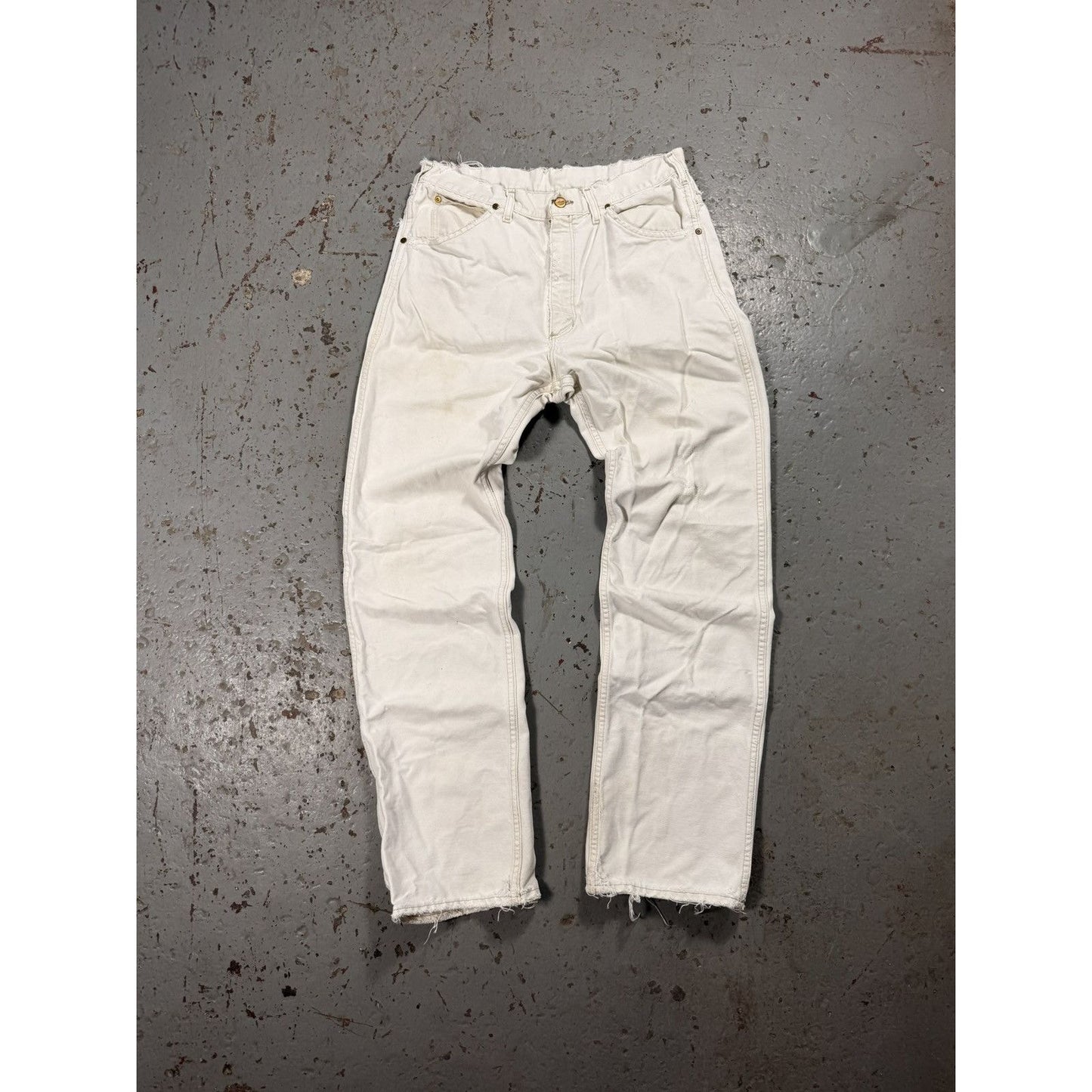 Vintage Thrashed White Carhartt Distressed Denim