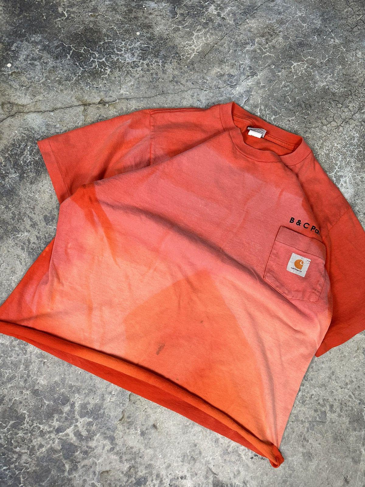 Crazy Burnt Orange sun faded Carhartt Tractor Tee