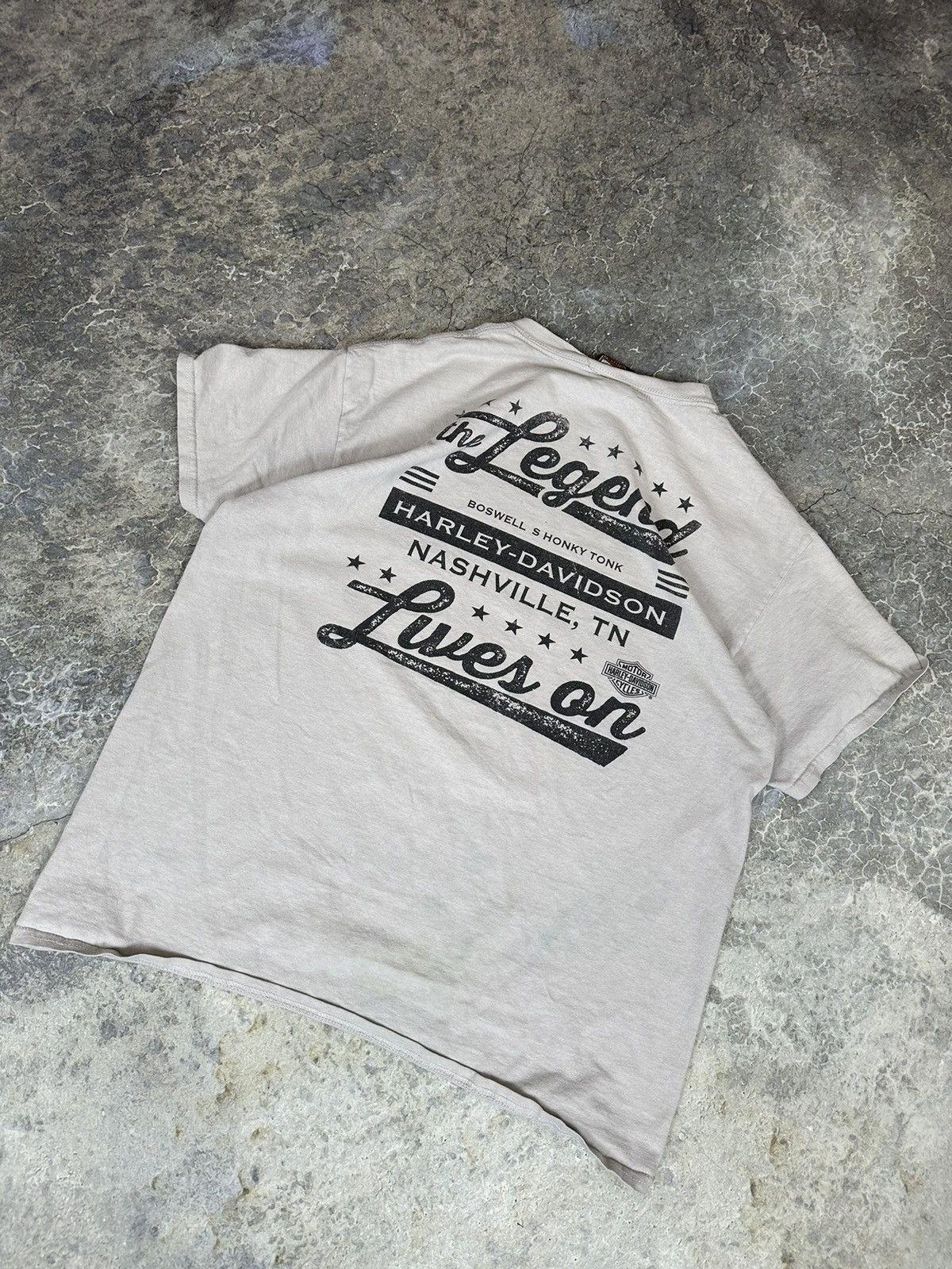 Vintage Thrashed Harley Davidson Twin Skull Tee